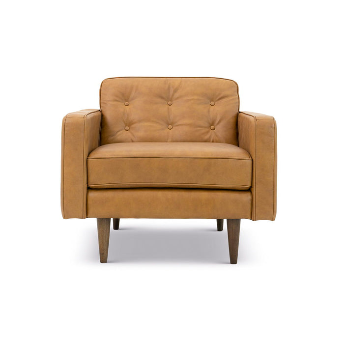 Giselle - Genuine Leather Armchair in Tan - Light Brown