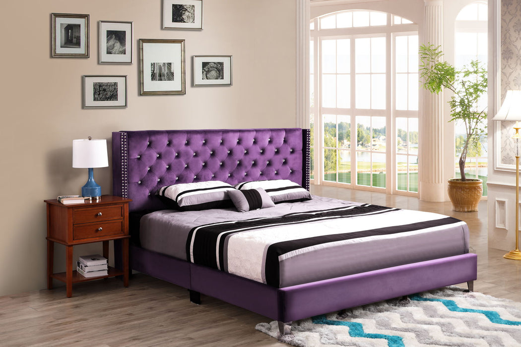 Julie - G1921-KB-UP King Upholstered Bed - Purple