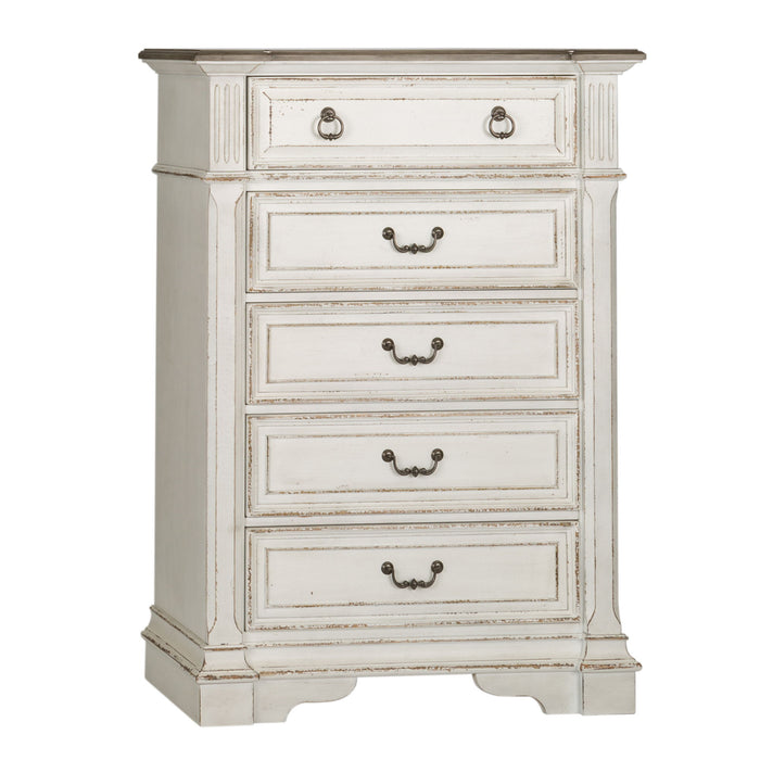 Abbey Park - 5 Drawer Chest - Antique White