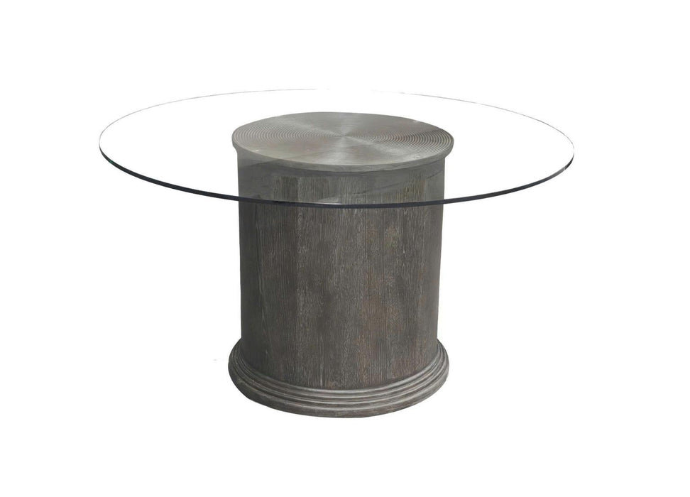 Maren - Complete Round Glass Top Dining Table