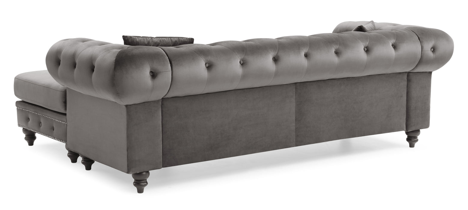 Nola - G0350B-SC Sofa Chaise (3 Boxes) - Dark Gray