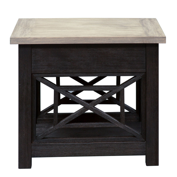 Heatherbrook - Drawer End Table - Charcoal & Ash