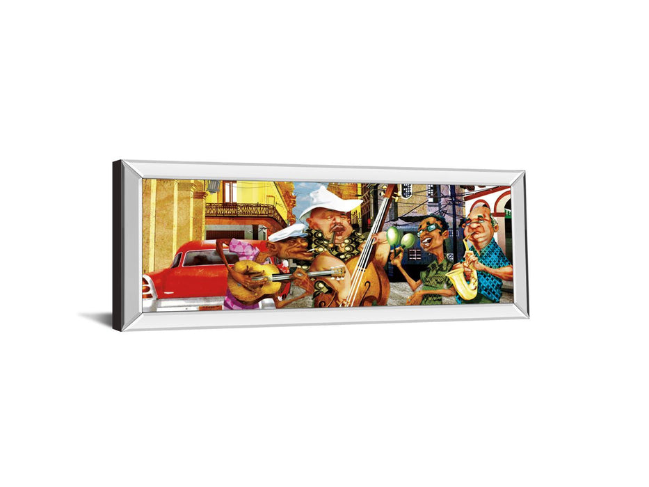 Habana's Band By By Perez - Mirrored Frame Wall Art - Yellow