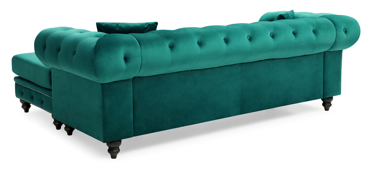 Nola - G0352B-SC Sofa Chaise (3 Boxes) - Green