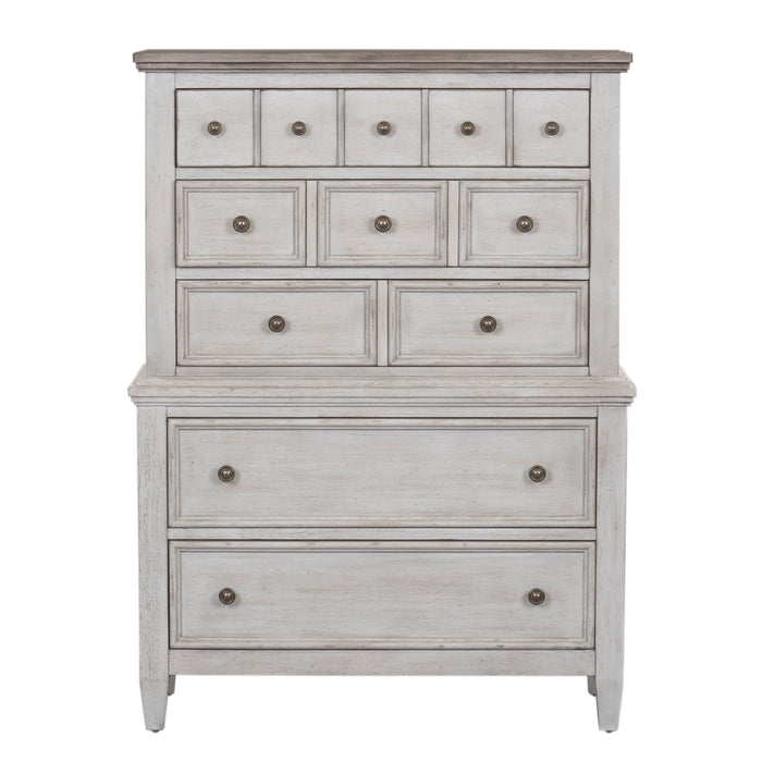 Heartland - 5 Drawer Chest - Antique White / Tobacco Tops