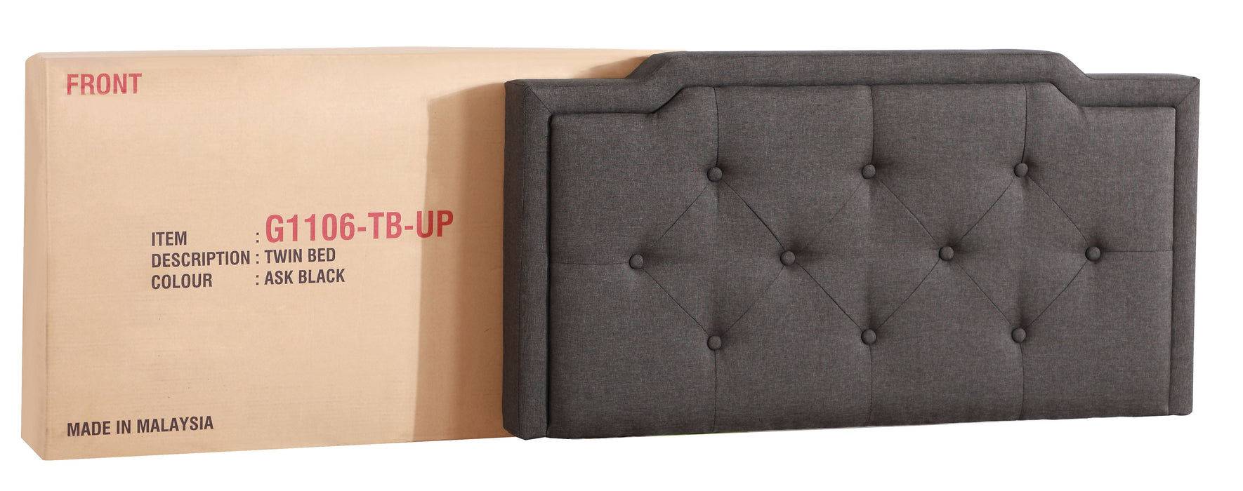 Deb - G1106-TB-UP Twin Bed (All in One Box) - Black