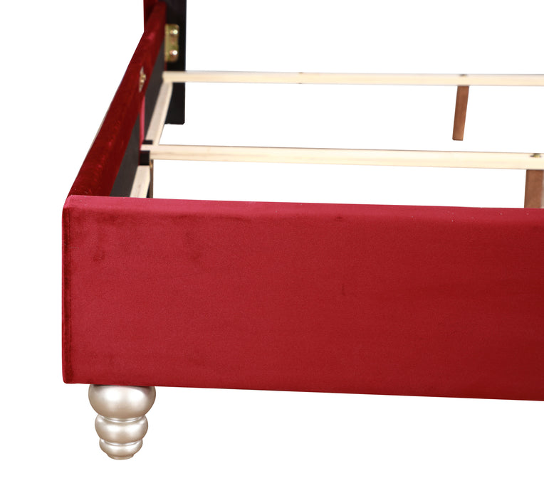 Joy - G1933-KB-UP King Upholstered Bed - Cherry