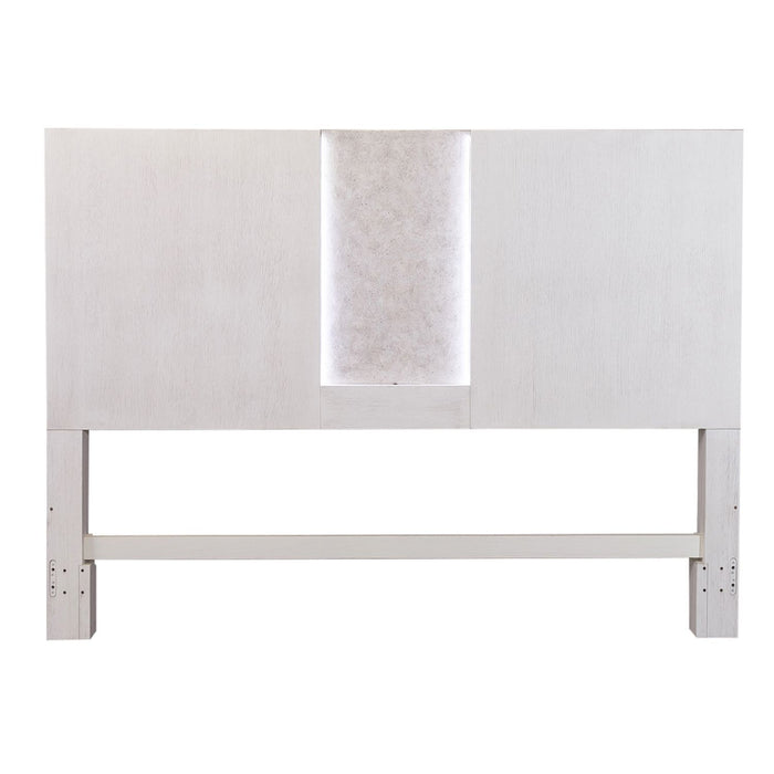 Mirage - King Travertine Panel Headboard - Wirebrushed White