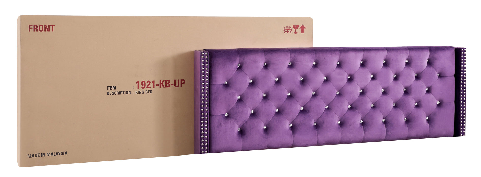 Julie - G1921-KB-UP King Upholstered Bed - Purple