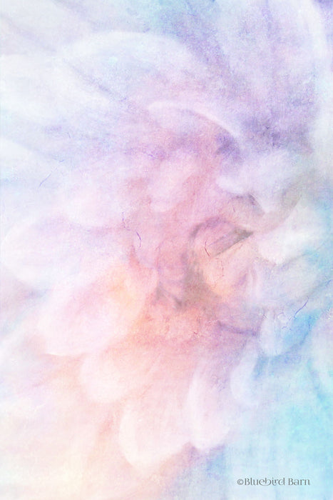 Framed Small - Soft Dahlia Pastel Blue Lilac By Bluebird Barn - Beige