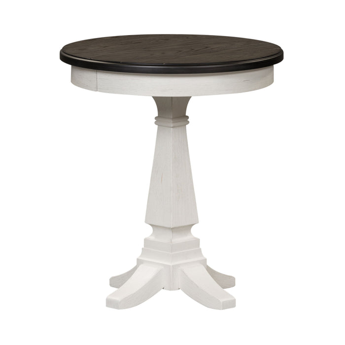 Allyson Park - Chair Side Table - Wirebrushed White / Charcoal