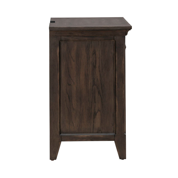 Paradise Valley - Nightstand With Charging Station - Saddle Brown