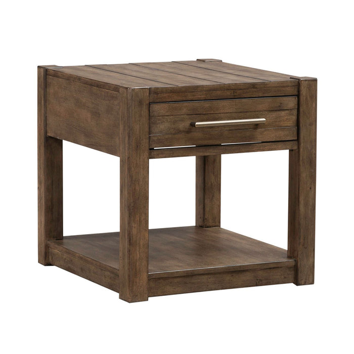Broadmore - Drawer End Table - Cobblestone Brown