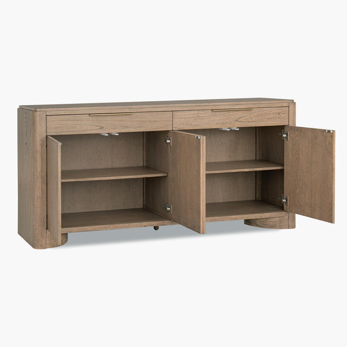 Alden - Credenza (2 Drawers, Silverware Tray In RSF Drawer, 4 Doors, 2 Adjustable Shelves) - Stonewashed