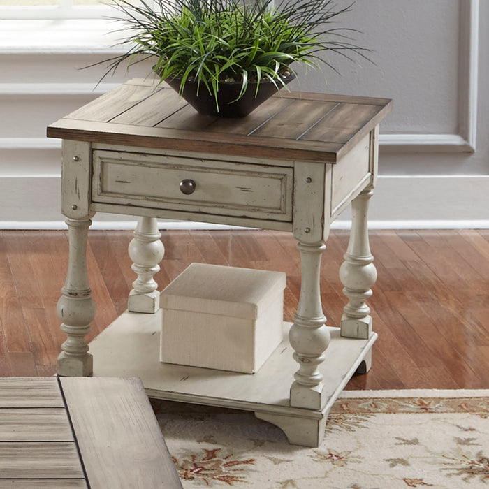 Morgan Creek - 3 Piece Living Room Set - Antique White / Wirebrushed Tobacco Accents