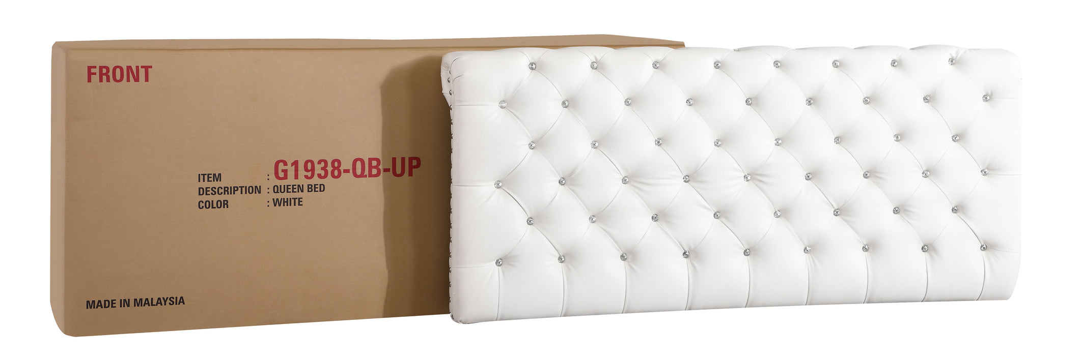 Maxx - G1938-QB-UP Tufted Upholstered Bed - White