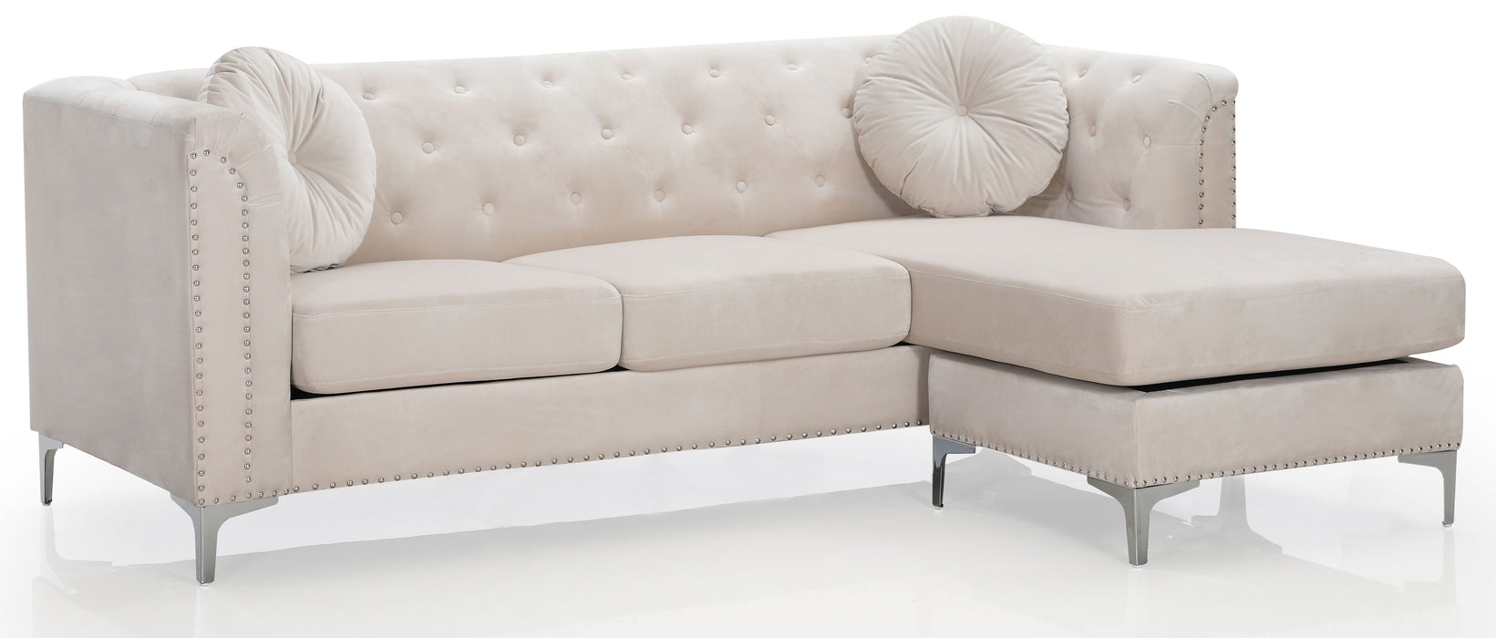 Pompano - G898B-SC Sofa Chaise (3 Boxes) - Ivory