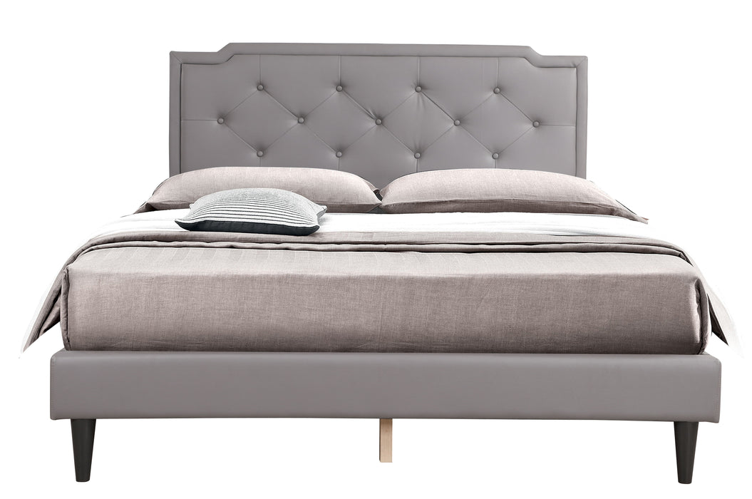 Deb - G1112-QB-UP Queen Bed (All in One Box) - Light Gray