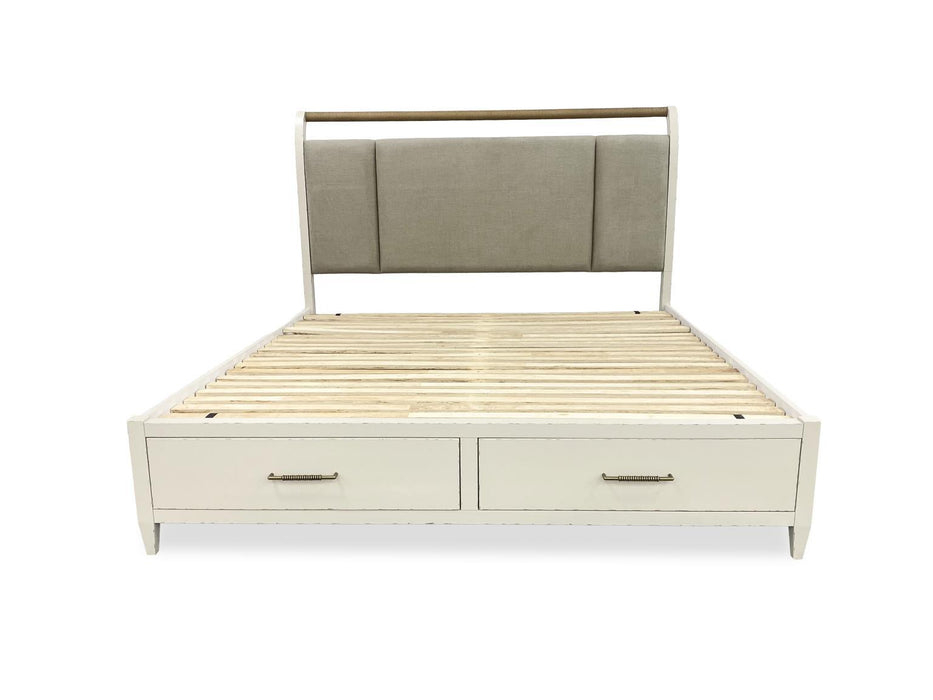 Reflections - Complete Upholstered Sleigh Bed With Storage Footboard