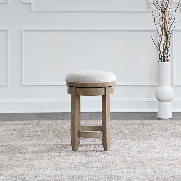 Millstone - Upholstered Console Swivel Stool - Nutmeg