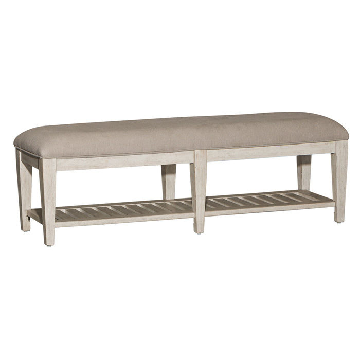 Heartland - Bed Bench - Antique White / Tobacco Tops