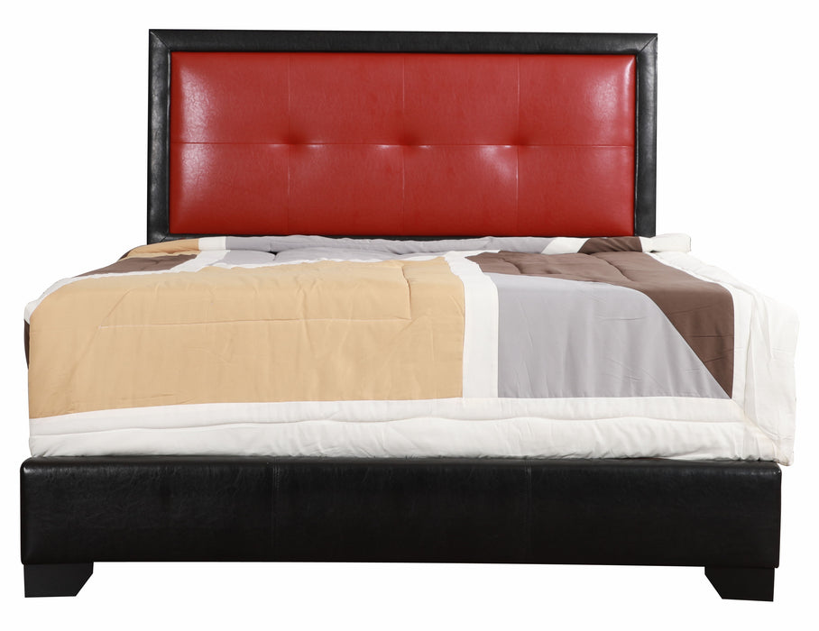 Panello - G2589-QB-UP Queen Bed - Black And Red