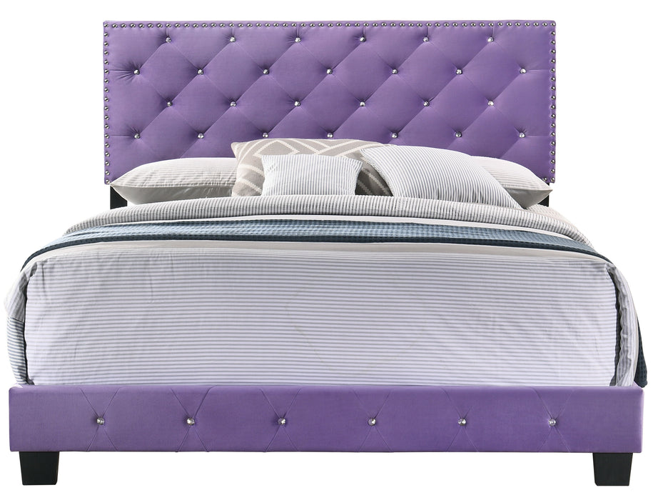 Suffolk - G1402-QB-UP Queen Bed - Purple