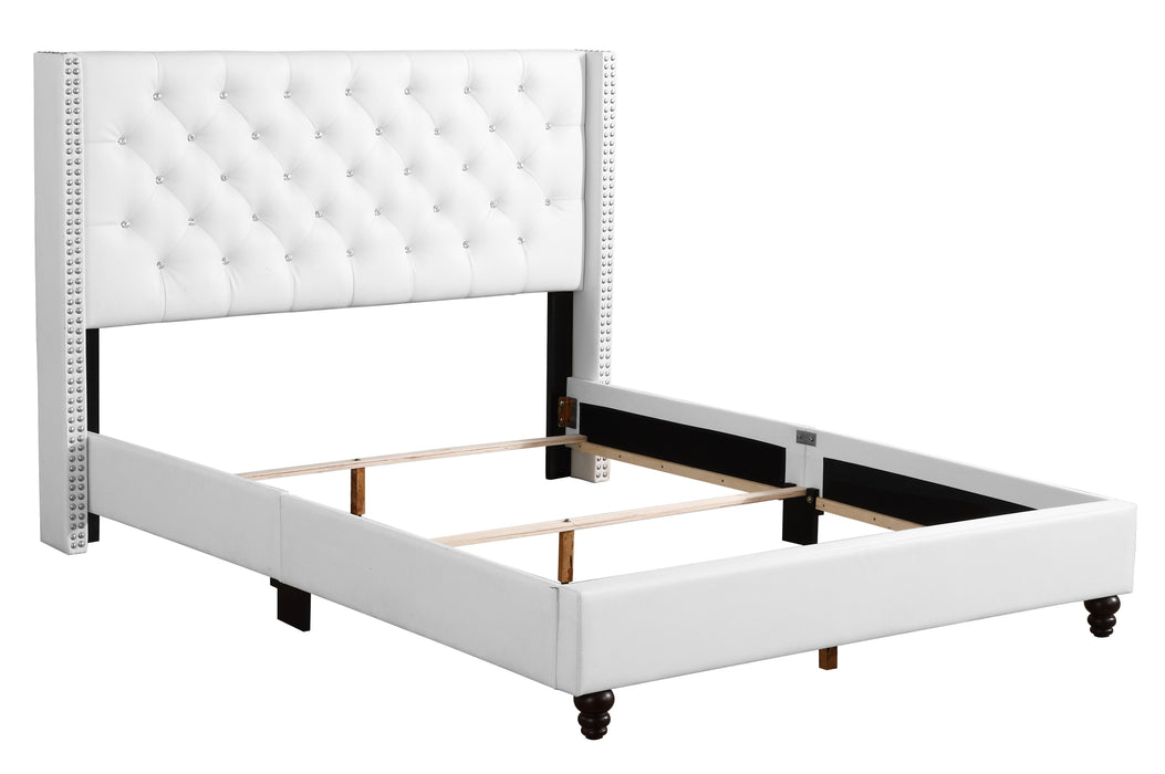 Julie - G1918-QB-UP Queen Upholstered Bed - White