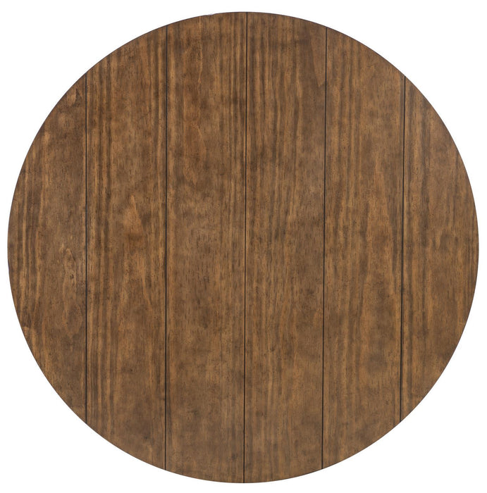 Artisan's Place - Complete Round Dining Table - Vintage Pine Ironwood