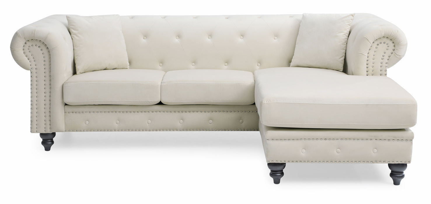 Nola - G0357B-SC Sofa Chaise (3 Boxes) - Ivory