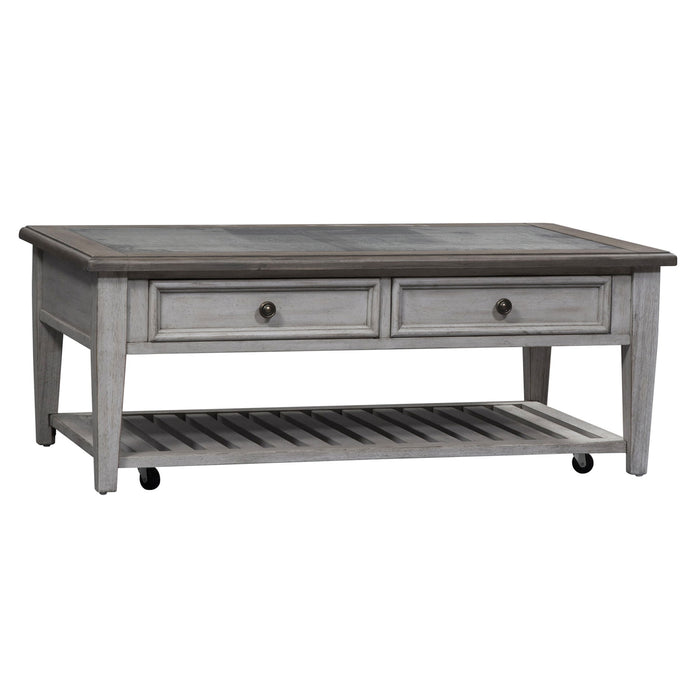 Heartland - 3 Piece Table Set - Antique White / Tobacco Tops