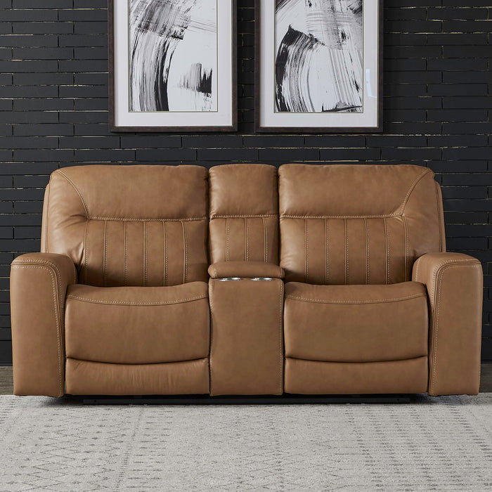 Bennett - Loveseat With Console P2 & ZG - Butternut