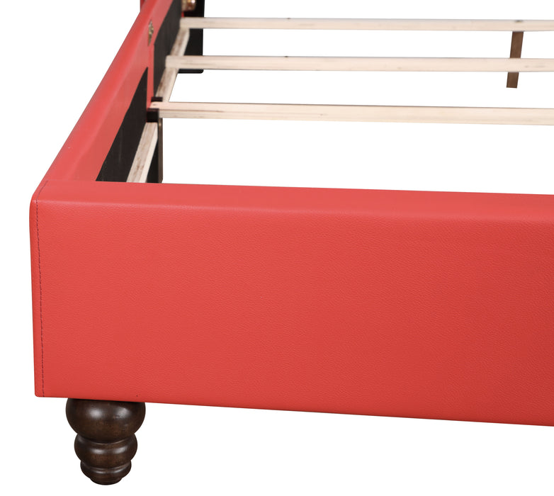 Julie - G1917-FB-UP Full Upholstered Bed - Red