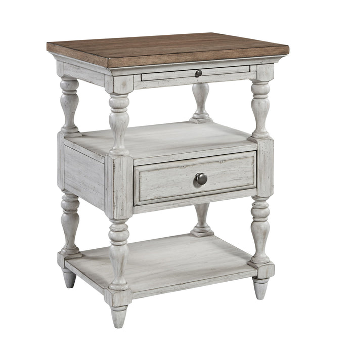 Farmhouse Reimagined - 1 Drawer Nightstand - Antique White / Chestnut Tops