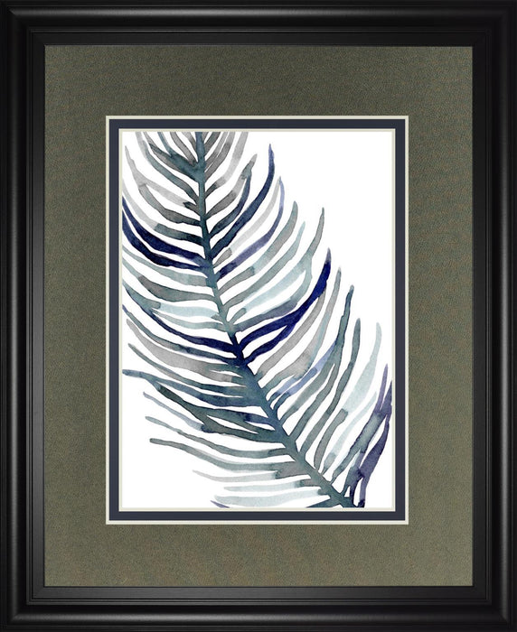 34x40 Blue Feathered Palm I By Emma Scarvey - Dark Gray