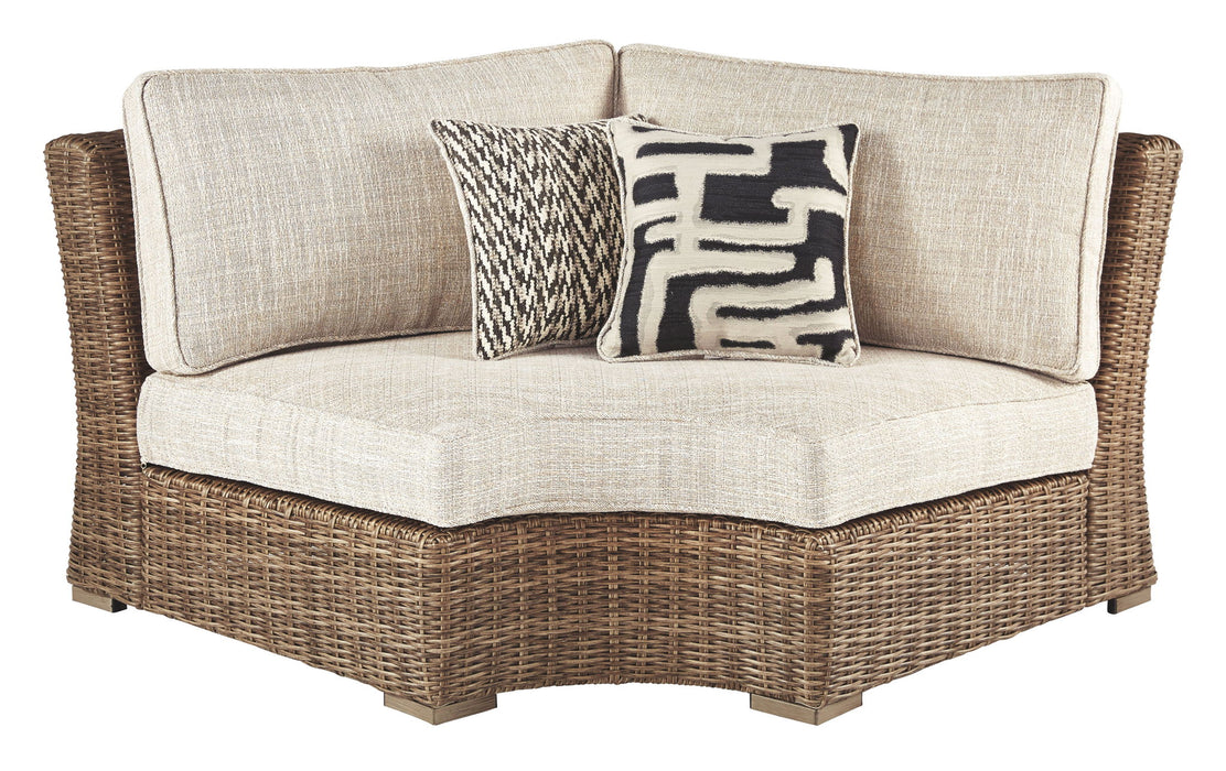 Beachcroft - Curved Corner Chair w/Cushion - Beige