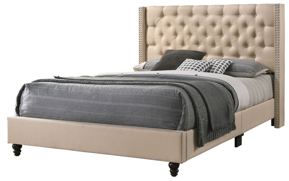 Julie - G1903-QB-UP Queen Upholstered Bed - Beige