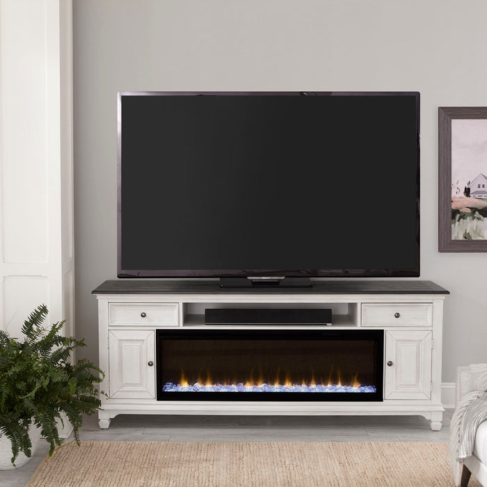 Allyson Park - 80" Fireplace TV Console - White