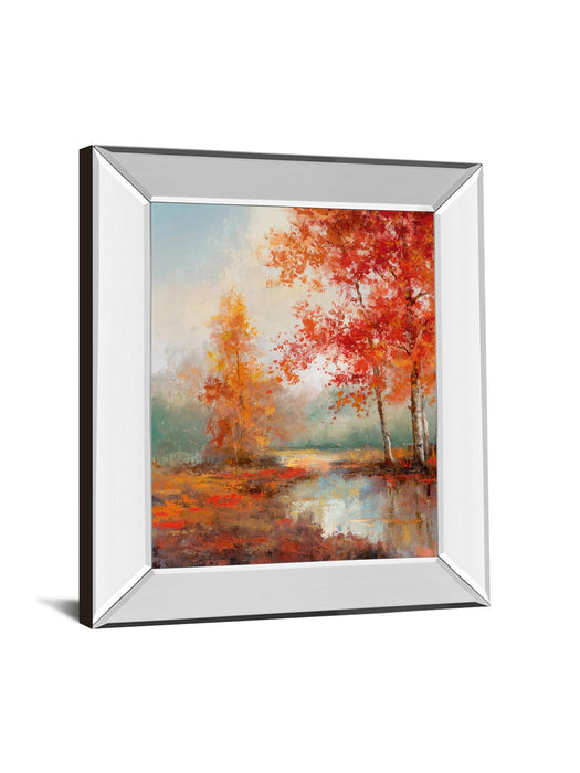 Autumns Grace II By T.C Chiu - Mirror Framed Print Wall Art - Orange