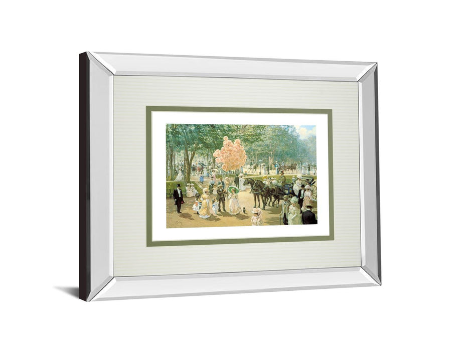 Balloon Seller By Alan Maley - Mirror Framed Print Wall Art - Pink