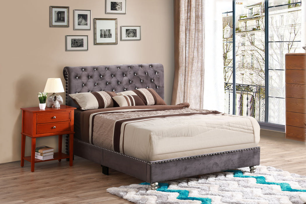 Maxx - G1940-FB-UP Tufted Upholstered Bed - Gray