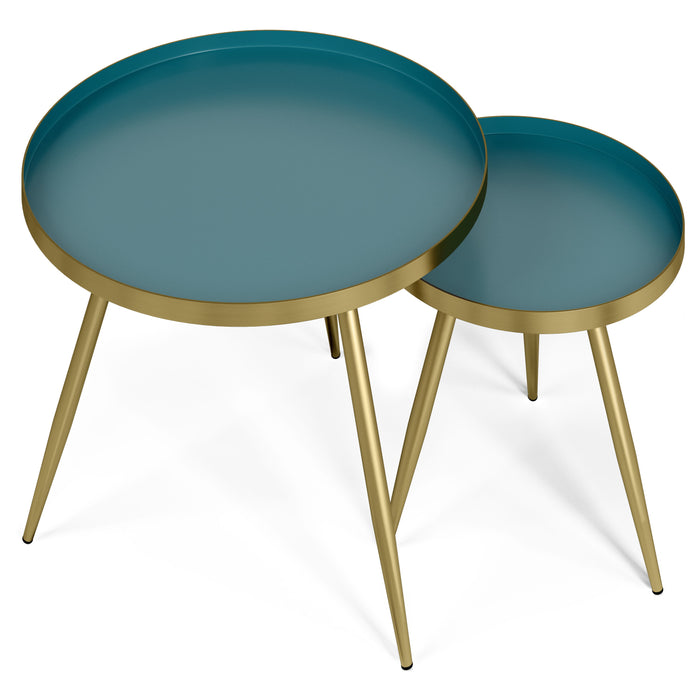 Weaton - 2 Pc Nesting Table - Teal