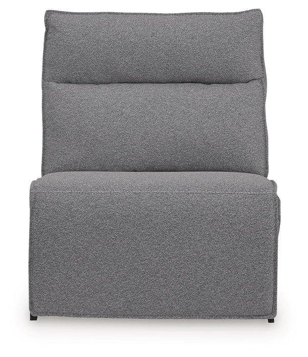 Modmax II - 8-Piece Power Reclining Sectional With LAF Press Back Power Chaise And Console - Salt And Pepper