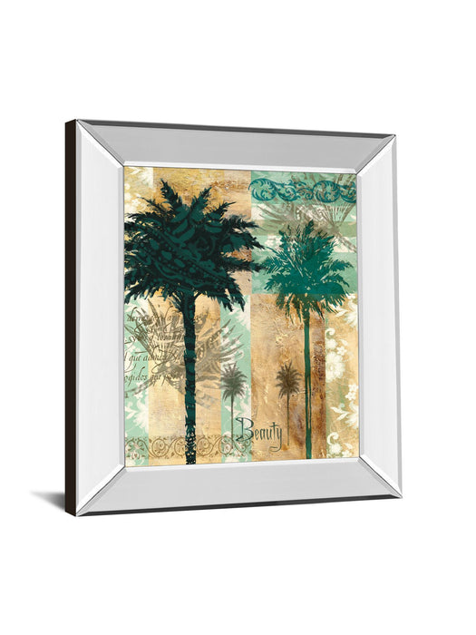 Palm Il By Maeve Fitzsimons - Mirror Framed Print Wall Art - Green