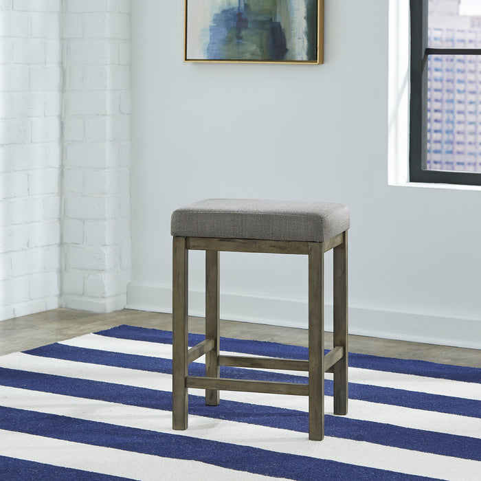 Hayden Way - Upholstered Console Stool - Gray