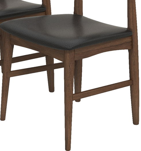 Damian - Mid-Century Solid Wood Dining Chair - Black