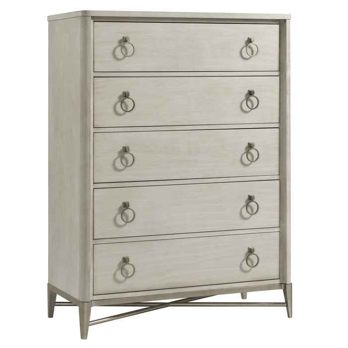 Maisie - Five Drawer Chest - Pearl Silver