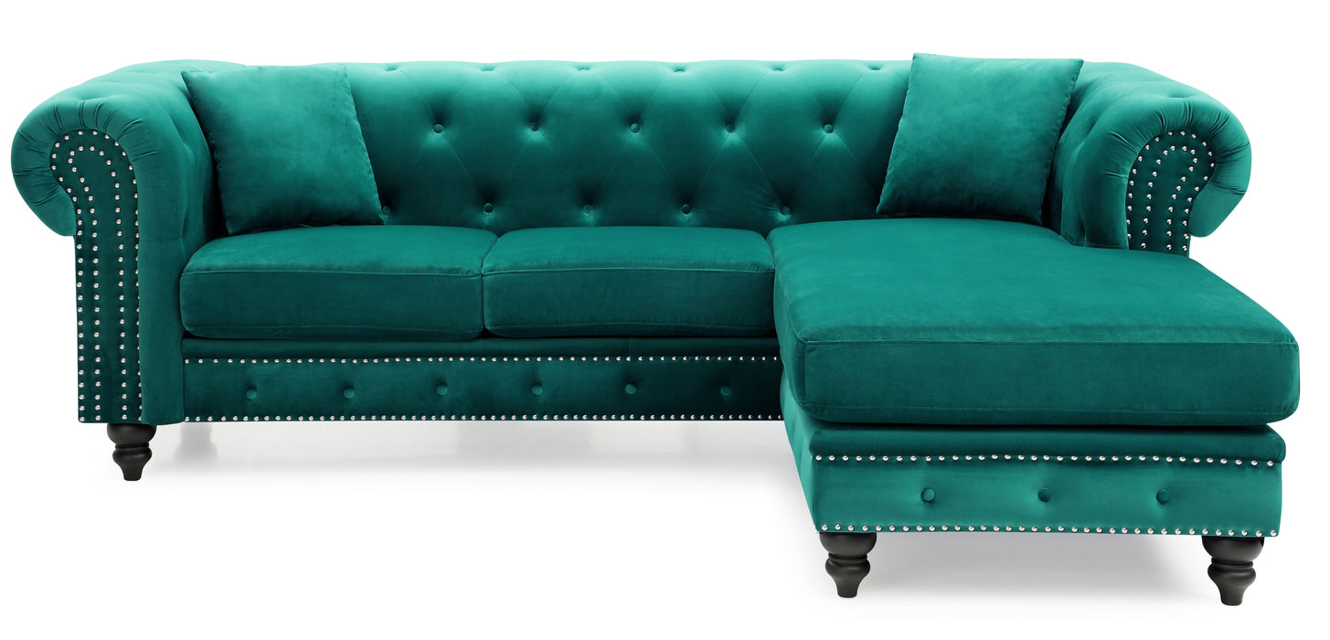 Nola - G0352B-SC Sofa Chaise (3 Boxes) - Green