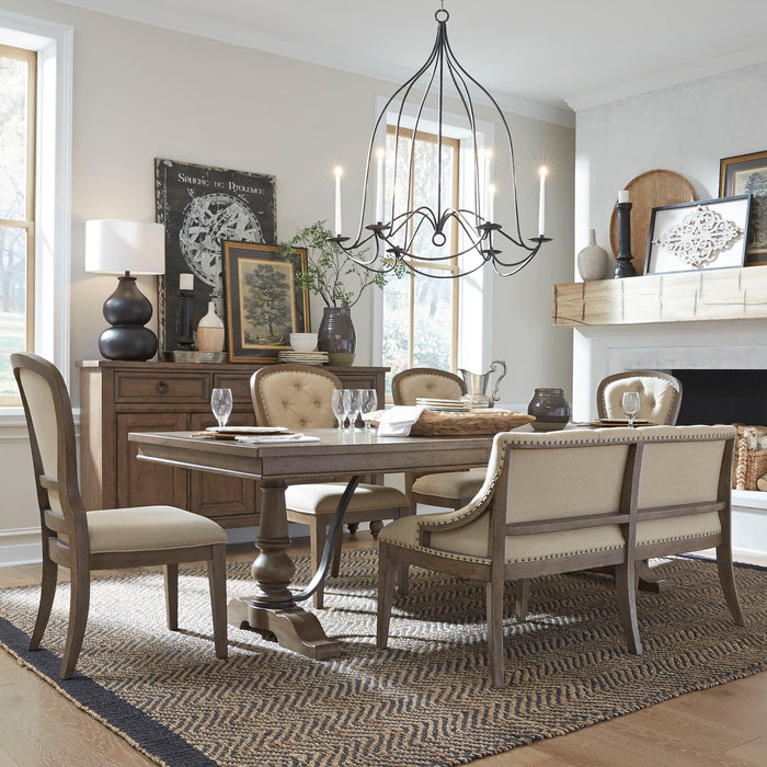 Americana Farmhouse - Dining Room Trestle Table Set
