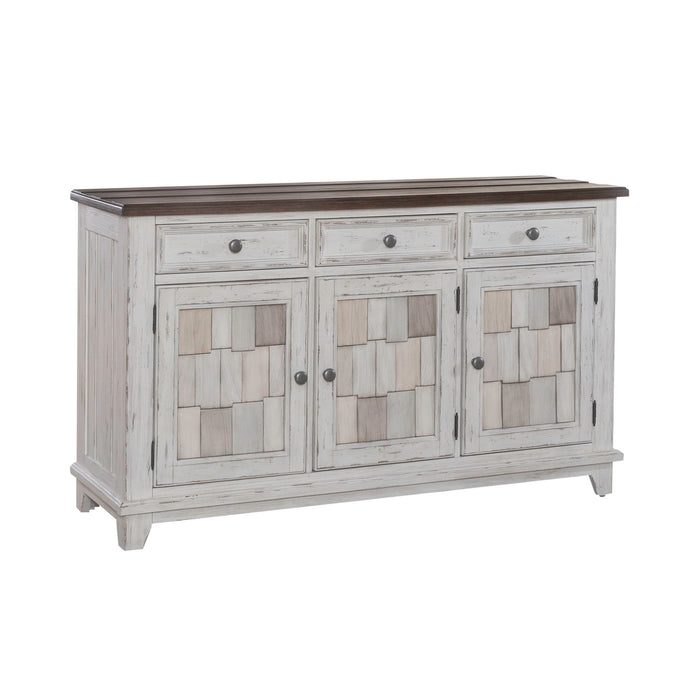 River Place - Accent Server - Riverstone White & Tobacco
